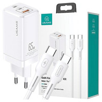 Usams 2XUSB-C USB-WANDLADEGERÄT GaŃ 65W FÜR Apple IPHONE-TELEFONE Pd