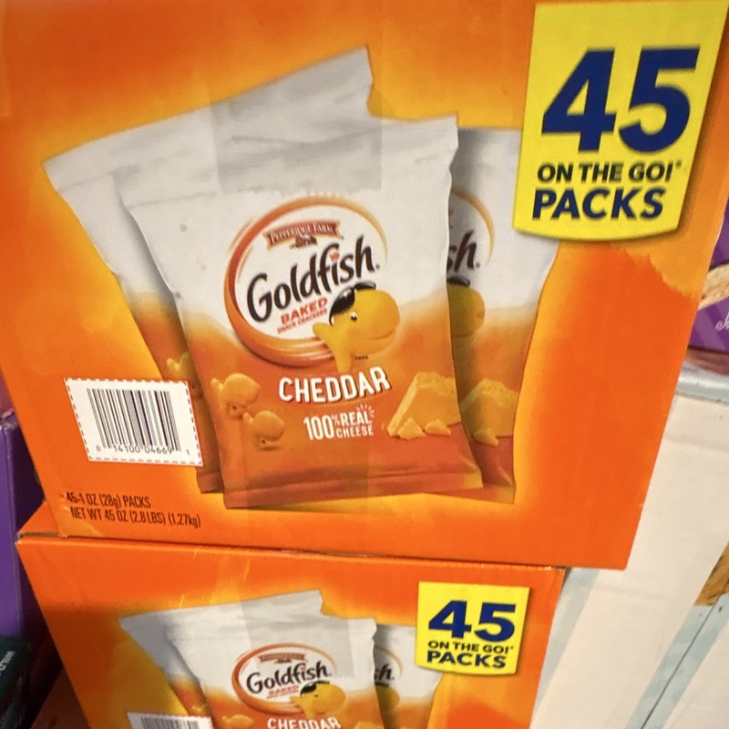 Pepperidge Farm Goldfish Cheddar Crackers, 45 On-The-Go Packs, 45 oz