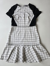 M&S Women’s Knee Length Black White Check Dress Size UK 12