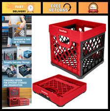 Heavy Duty Collapsible Milk Crate 25L 6.6 Gal - Stackable Folding Storage Bin,