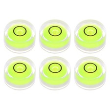 6pcs Round Bubble Level 12x6mm Mini Circular Bullseye Spirit Levels, Green