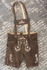 Bavarian Oktoberfest Lederhosen Shorts German Tracht Outfit brown Size 36