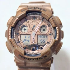 G-SHOCK GA-100GD Gold Analog-Digital Shockproof Water-Resistant Watch Used