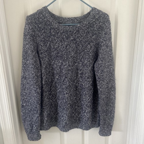 DAMENPULLOVER MARINEBLAU & WEISS LANGARM - VON: TOMMY HILFIGER - GRÖSSE: LARGE