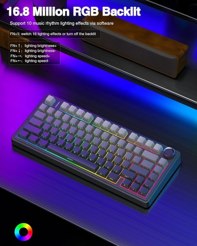 F75 Pro Wireless Mechanical Keyboard,75% Gasket Hot Swappable Custom Keyboard... - Picture 6 of 9