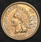 1863 Indian Head Cent Toned - Well Struck - Great In Hand - FREE SHIPPING
