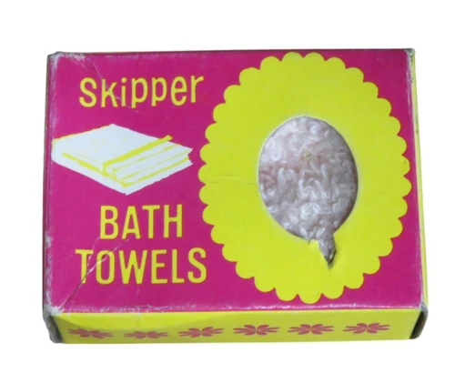VTG Mattel Skipper Bath Towels Accessory Sealed in Box Barbie 1960s