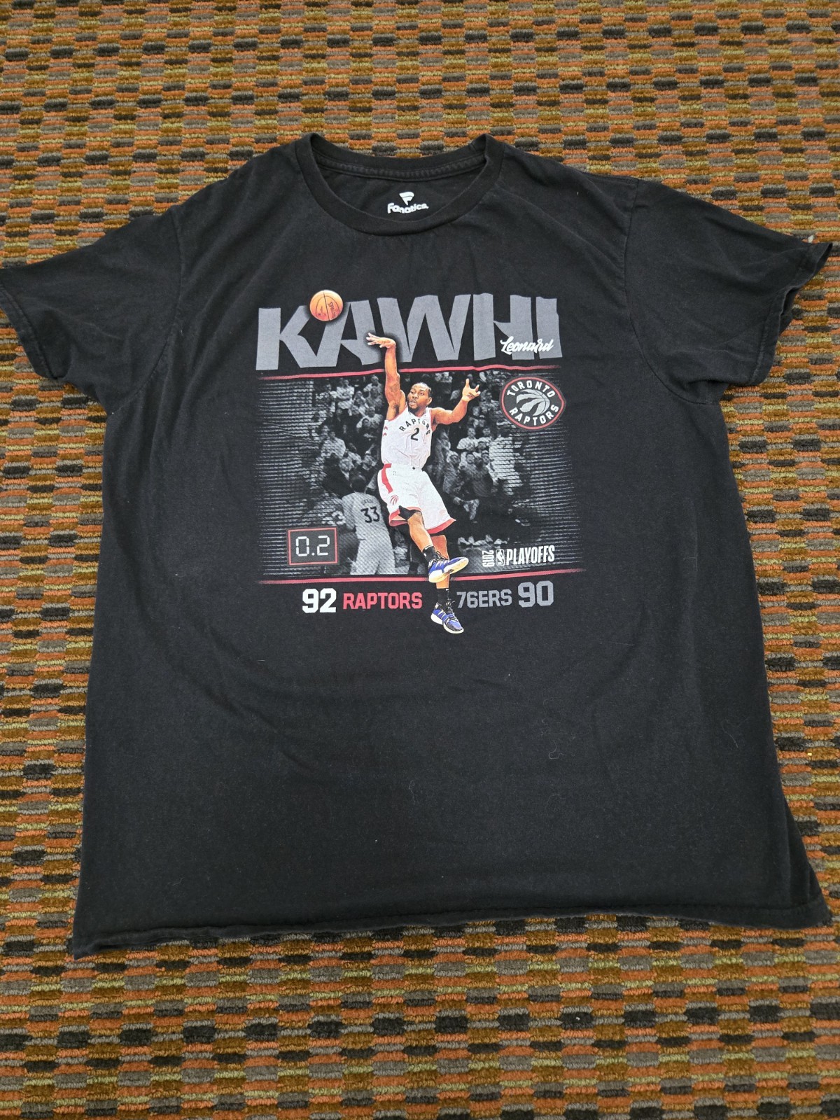 Kawhi Leonard Toronto Raptors Playoffs T-Shirt Black Fanatics NBA Graphic Tee