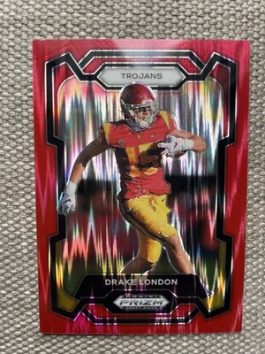 Drake London 2024 Panini Prizm Draft Picks - Red Flash Prizm 40/49