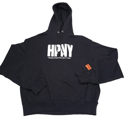 Heron Preston HPNY Black Oversized Pullover Hoodie Made in Italy Mens Size Large