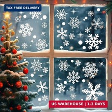 PPRAFDD 320Pcs Snowflake Window Clings for Christmas Indoor Decoration