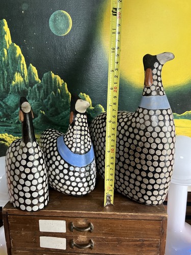 BCU statuine vintage argilla faraone uccellino fatte a mano Uganda Spotty Habitat - Foto 8 di 8