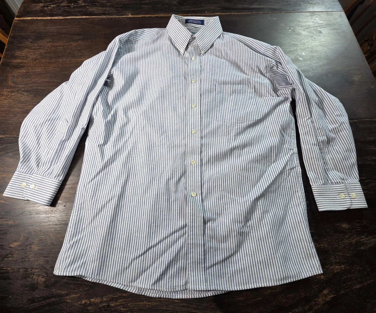 claybrooke dress shirts Claybrooke Wrinkle Free Dress Shirt Blue Mens 18 34/35 Button Up