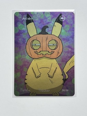 POKEDERP ACHU アートカード Pokederp Halloween - Achu (Pikachu Pumpkin) - Holo - Pokemon