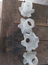 Lot de 4 Tulipes Art Deco dentelle pour lampe lustre applique degue muller