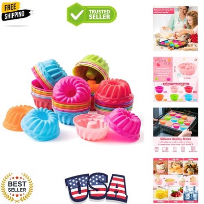 Set of 42 Silicone Pumpkin Molds - Versatile Non-Stick Baking Cups for Desserts