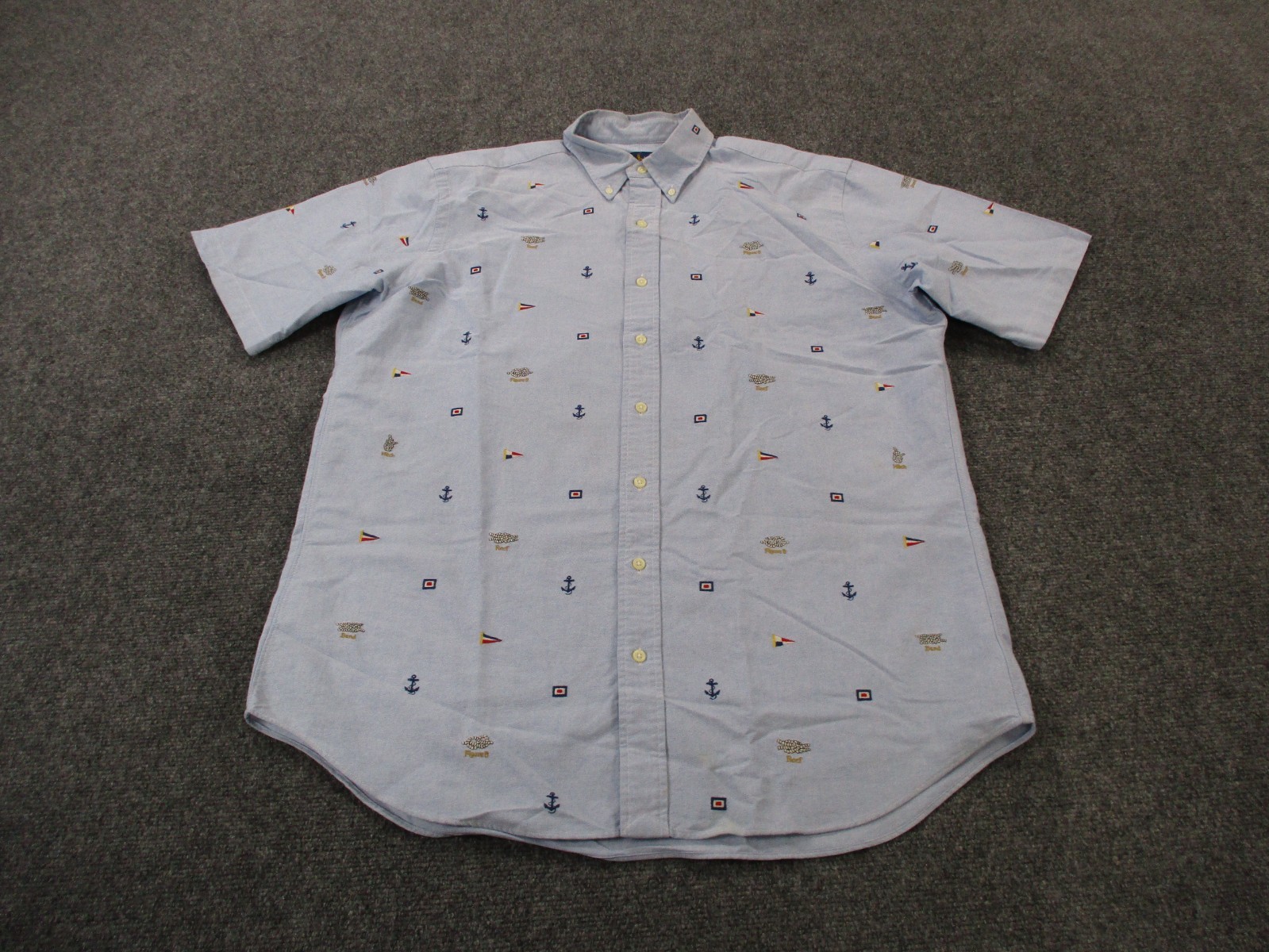 Polo Ralph Lauren Shirt Mens LT Sailor Knot Flag Anchor Nautical Print Golf