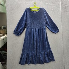 Old Navy Women Dress 2X PLUS Blue Cottagecore Ruffle Relaxed Long Sleeve