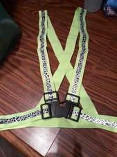High Visibility Suspenders Reflective Harness Belt Strap Traffic Sash Neon Green