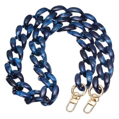 Bag chain 33 x 2.5 cm, acrylic chain with blue buckles