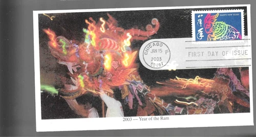 2003 Chinese New Year FDC;  Mystic overall cachet;  Year of the Ram