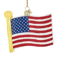 Noble Gems™ American Flag Glass Ornament NBX0129