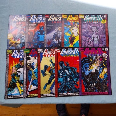 Punisher Armory #1-10 Complete Set! (Marvel Comics 1990) Jim Lee art, HTF run