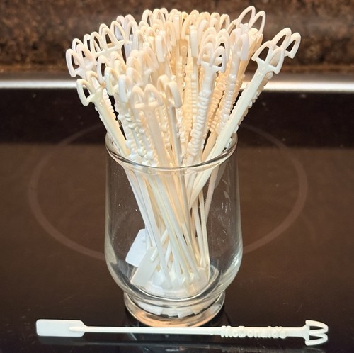 Vintage McDonald's McSpoon Coffee Stir Stick Flat Paddle Stirrer White