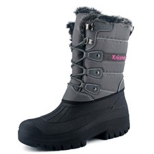 Knixmax Damen Warm Gefütterte Winterstiefel Stiefel Bequeme Outdoor Schuhe
