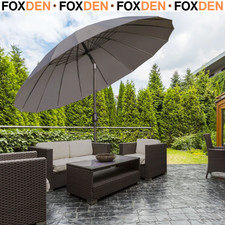 2.5m Shanghai Garden Parasol Umbrella with Crank & Tilt, Adjustable Outdoor Grey