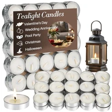 Tealight Candles - Unscented Tea Lights Candles White Mini Candle Votive Cand...