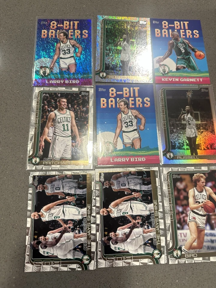 2025 Topps Basketball Boston Celtics 9 Card Lot: Larry Bird, Bill Russell - Image 3 of 3