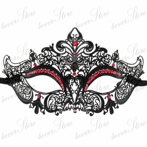 Luxus venezianische Damen-Maskerade-Maske lasergeschnitten - aus leichtem Metall M7110 - Bild 25 von 62