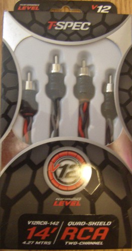 TSpec V12RCA-142 14' Shielded RCA Car Audio Wires Cables Interconnect