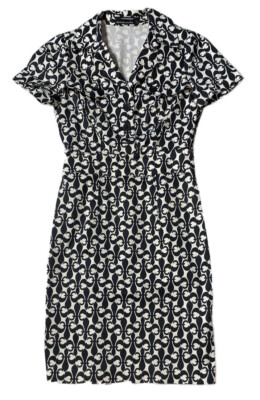 Preowned- Club Monaco Fleur De Lis Stretch Bodycon Dress Womens (Size 0)