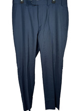 CALVIN KLEIN Mens Blue X-SLIM FIT STRETCH Birds-Eye Dress Pants/Slacks 38X32