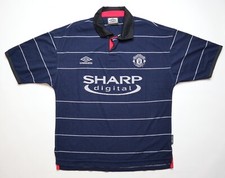 MANCHESTER UNITED 1999/2000 AWAY FOOTBALL SHIRT SOCCER JERSEY UMBRO SIZE YTHS
