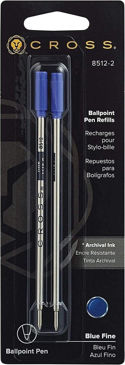 Cross Ballpoint Pen Refills Blue Fine Pt Pack New In Pack 8512-2