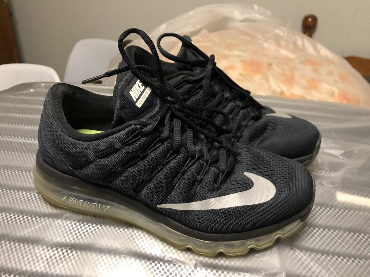 NIKE AIR MAX 2016 RUNNING SHOES BLACK METALLIC SILVER RARE NIKE AIR MAX 2016 RUNNING SHOES BLACK METALLIC SILVER RARE