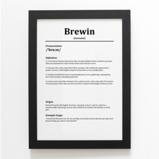 A4 PRINT - Brewin - Funny Humorous Family Surname Definition