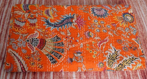 Quilts on sale Mukut print cotton blanket bohemian lightweight kantha bedspread - Picture 45 of 58