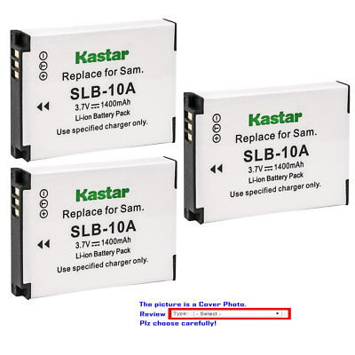 Kastar Replacement Battery for Samsung SLB-10A & Samsung WB280F WB350F Camera