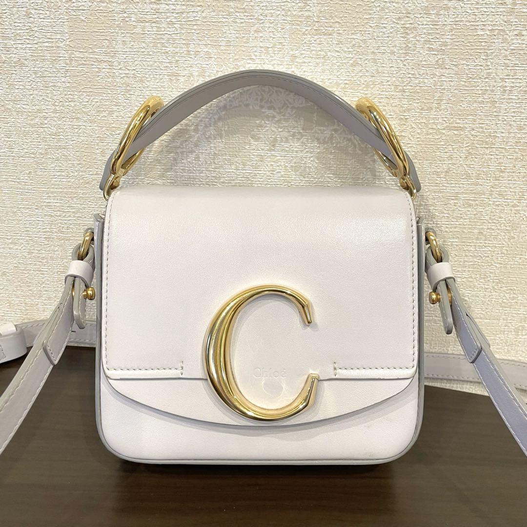 Auth Chloé Leather Shoulder Bag Handbag Auth White Medium Women
