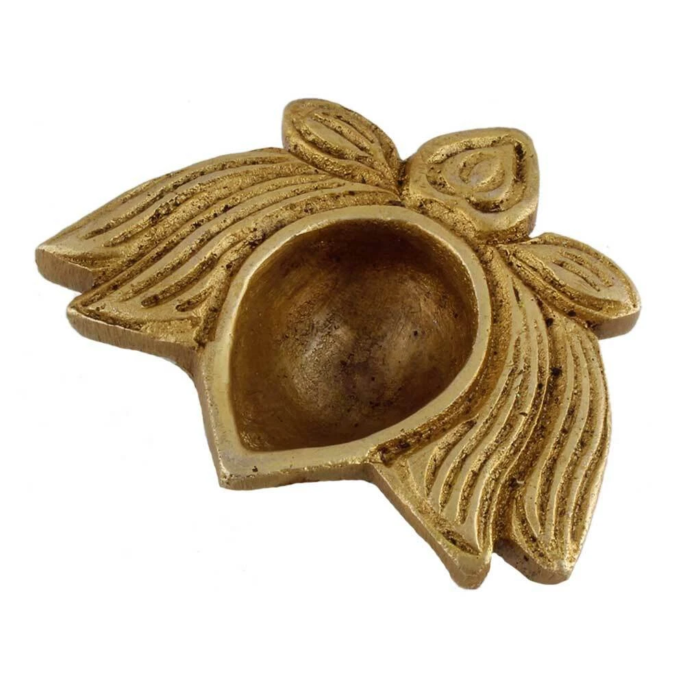 Handmade Brass Lotus Flower Oil Diya Lamp Festival Decoration Home