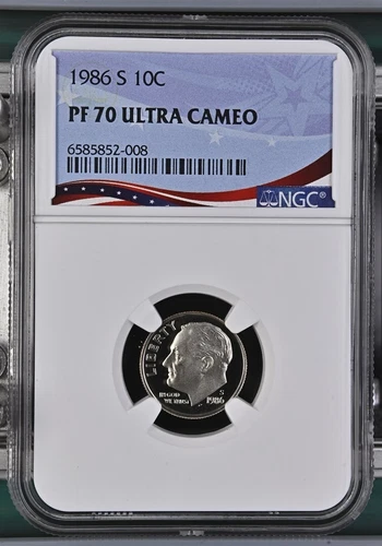 1986 S Proof Roosevelt Dime NGC PF70 Ultra Cameo