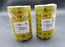 Zebra 4.33" x 1476' 6000 Thermal Wax Ribbons 06000BK11045 Genuine 2 ROLLS 