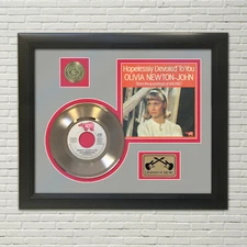 Olivia Newton John Devoted To You Framed Picture Sleeve Gold 45 Rec Display M4