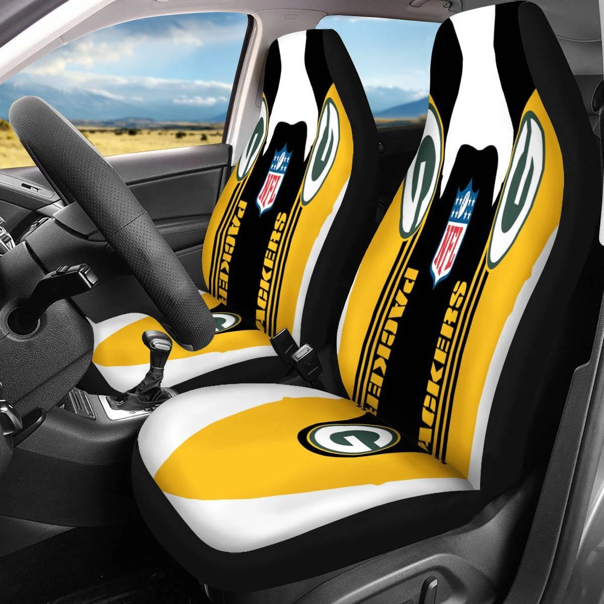 Car Seat Cover Personalized Nonslip Seat Protector for Green Bay Football