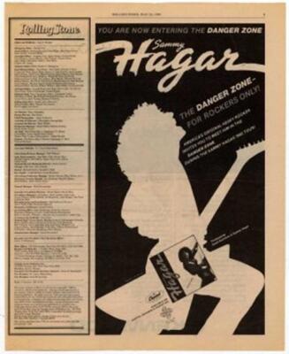 Sammy Hagar LP/advert 1980 XCVB