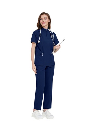 2Pcs/Set Nurse Uniform Women Scrub Set Straight Pant Top ID Loop New Pre-sale - Picture 82 of 89